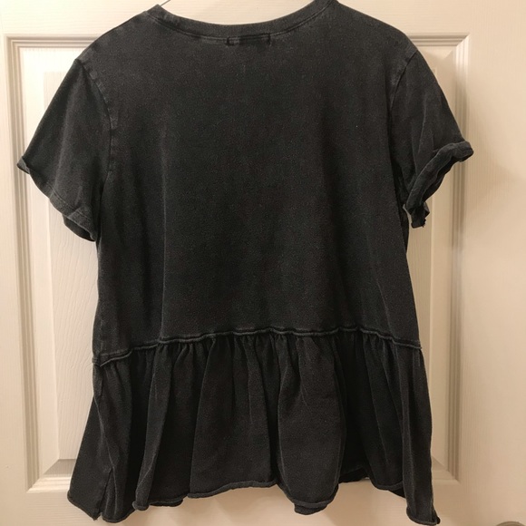 Forever 21 Dark Grey Short-Sleeve T-Shirt Blouse - Picture 3 of 5